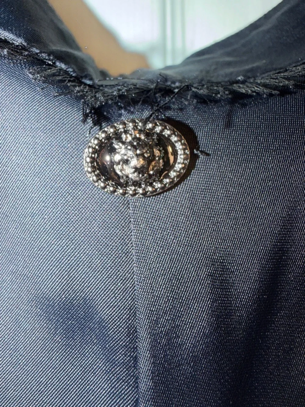 Black Chanel fringe viscose pants. FR42